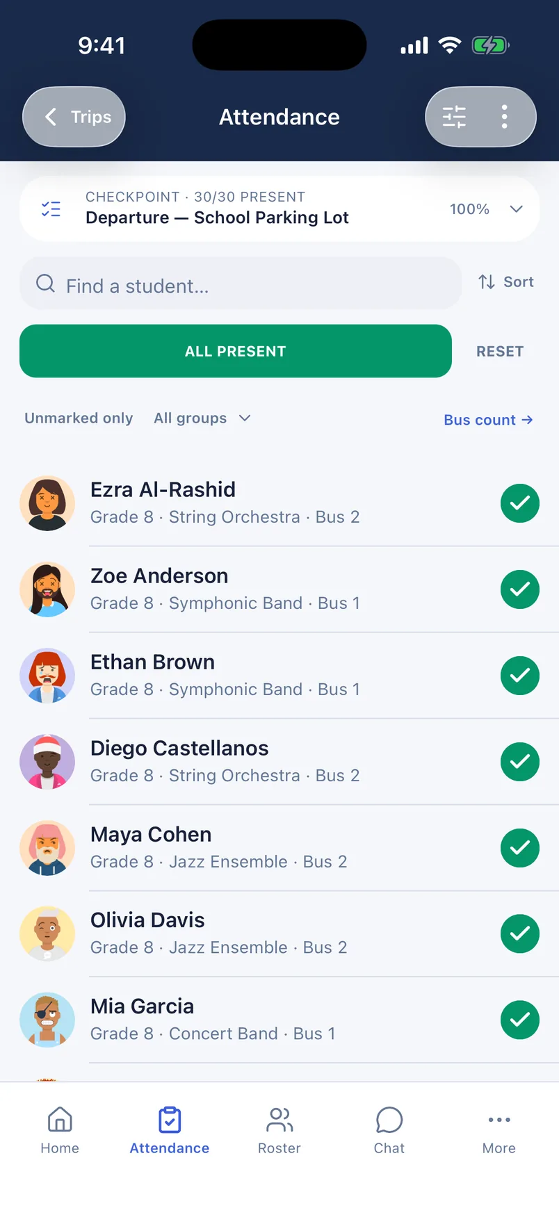 Taking a head count on iPhone